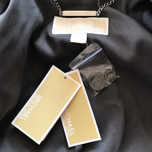 NEW Michael Kors derby embroidered grey coat $695 - Picture 6 of 9